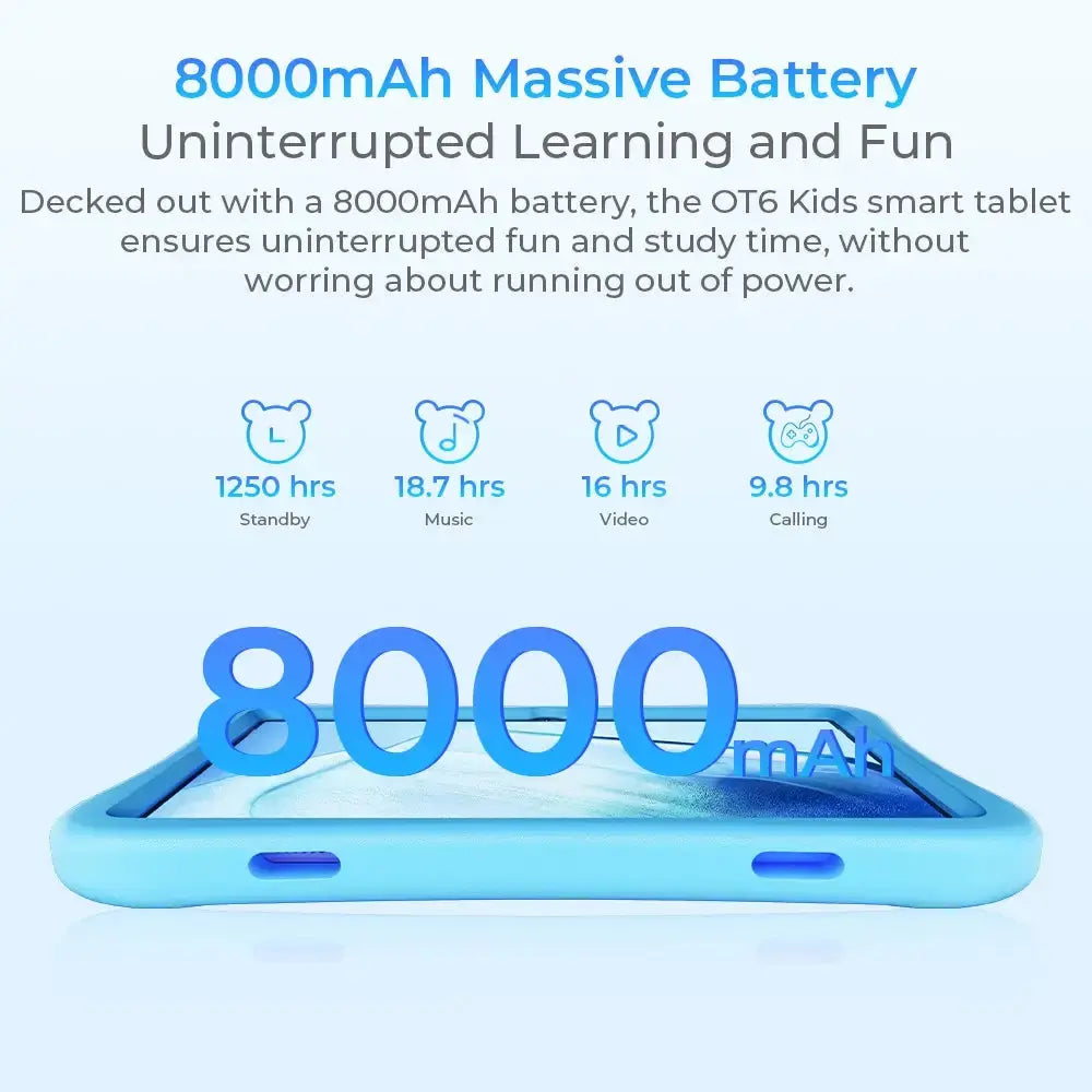 Oukitel OT6 KidsSmartTablet 10-inch TÜV SÜD Certified 8000mAh Android 13(16GB+64GB) OUKITEL